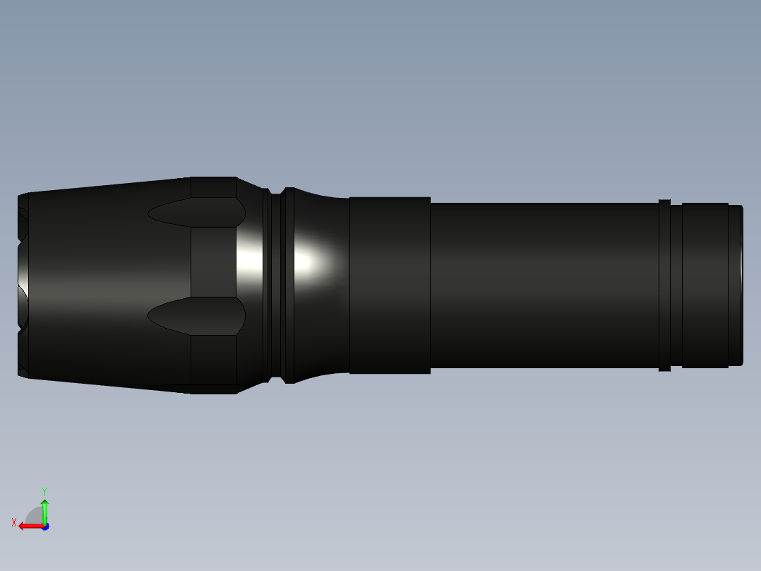 便携式手电筒后视图