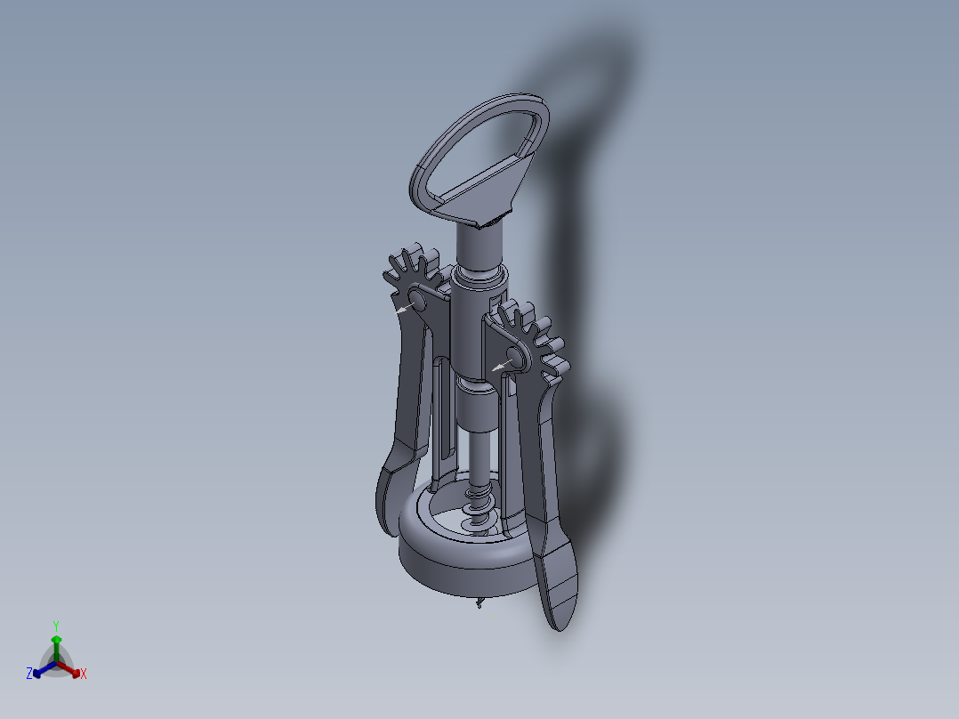 螺旋开瓶器21正等轴测图