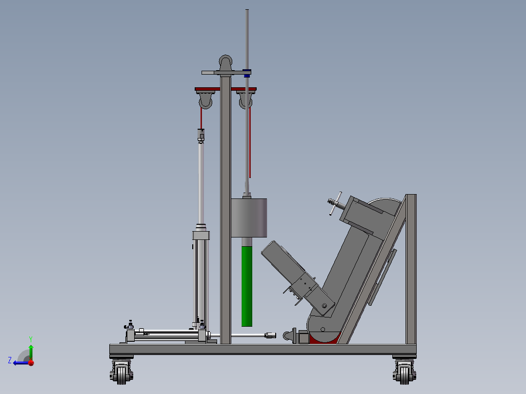 已生产设备转轴检测（sw17可编辑+工程图+bom）右视图