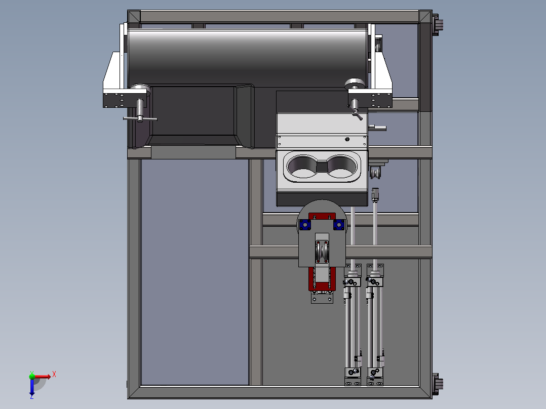 已生产设备转轴检测（sw17可编辑+工程图+bom）俯视图