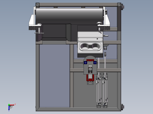 已生产设备转轴检测（sw17可编辑+工程图+bom）俯视缩略图