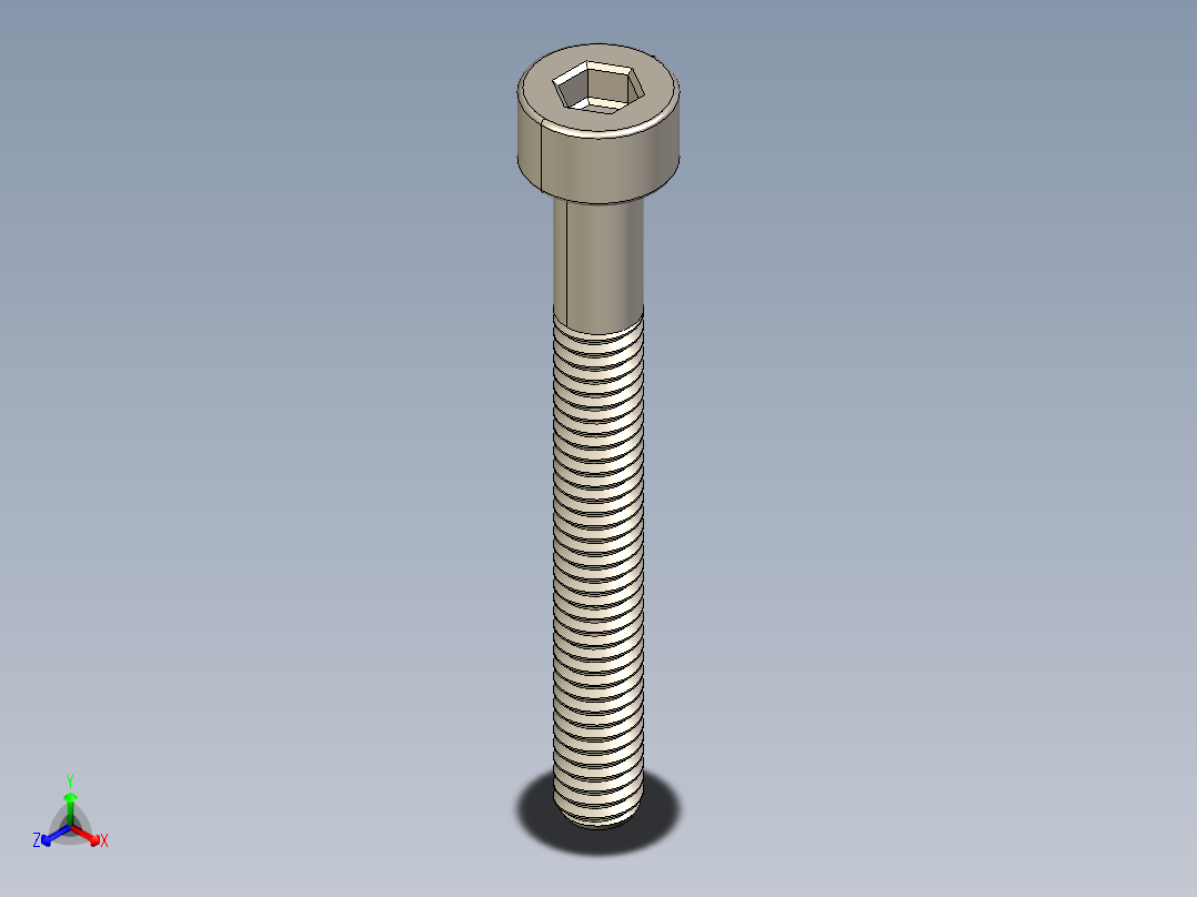 Screw_DIN_912_M2.5x22_A2.STEP公制内六角螺钉正等轴测图