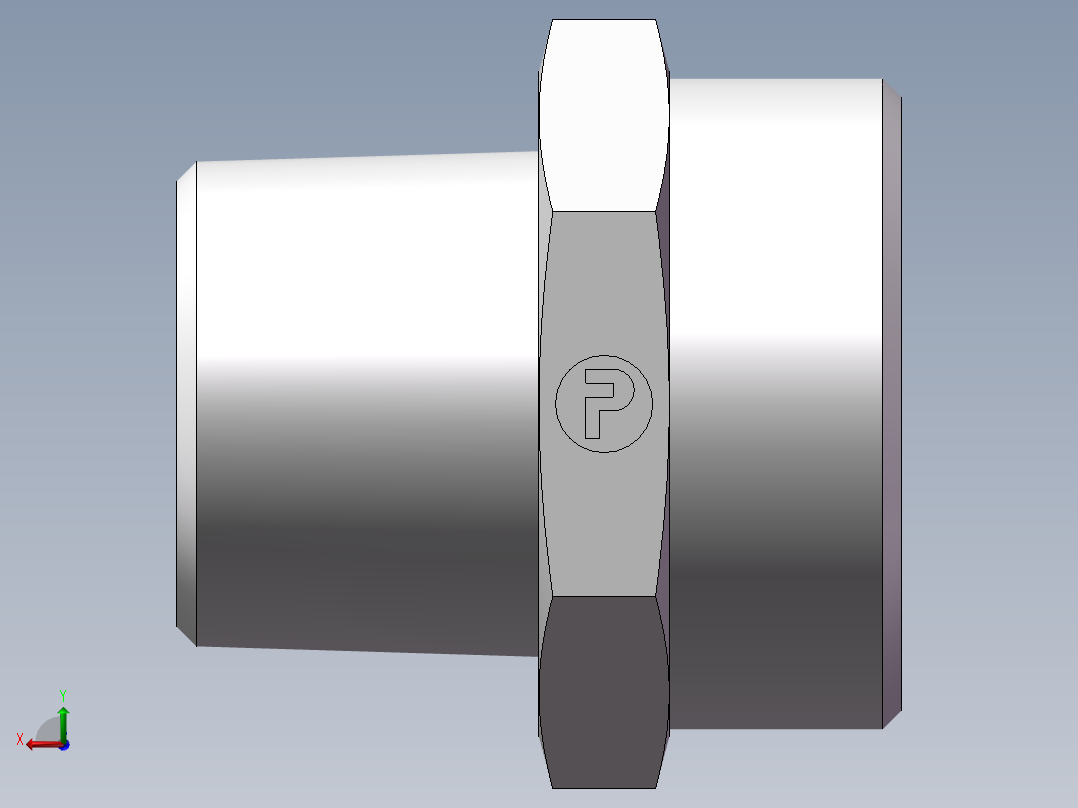 英制锥管螺纹直接头、1CT-45-16SP后视图