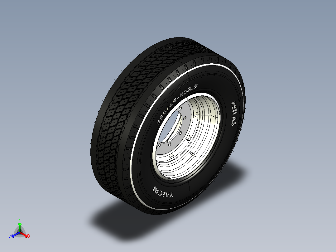 轮胎、车轮、轮毂(60)正等轴测图