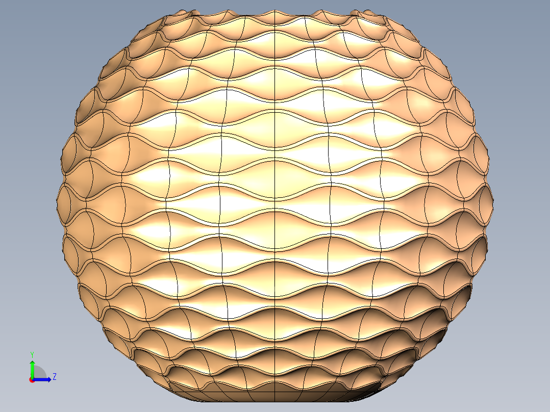 B3004618-浮雕波浪花瓶左视图