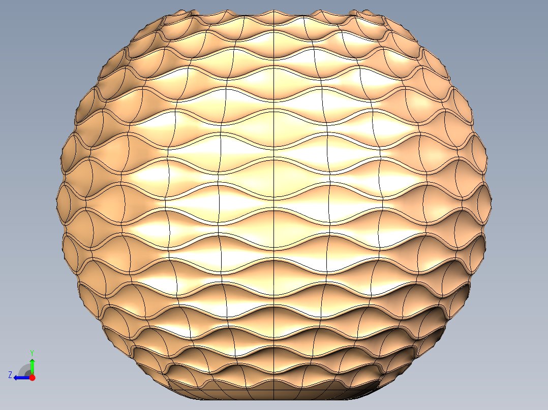 B3004618-浮雕波浪花瓶右视图