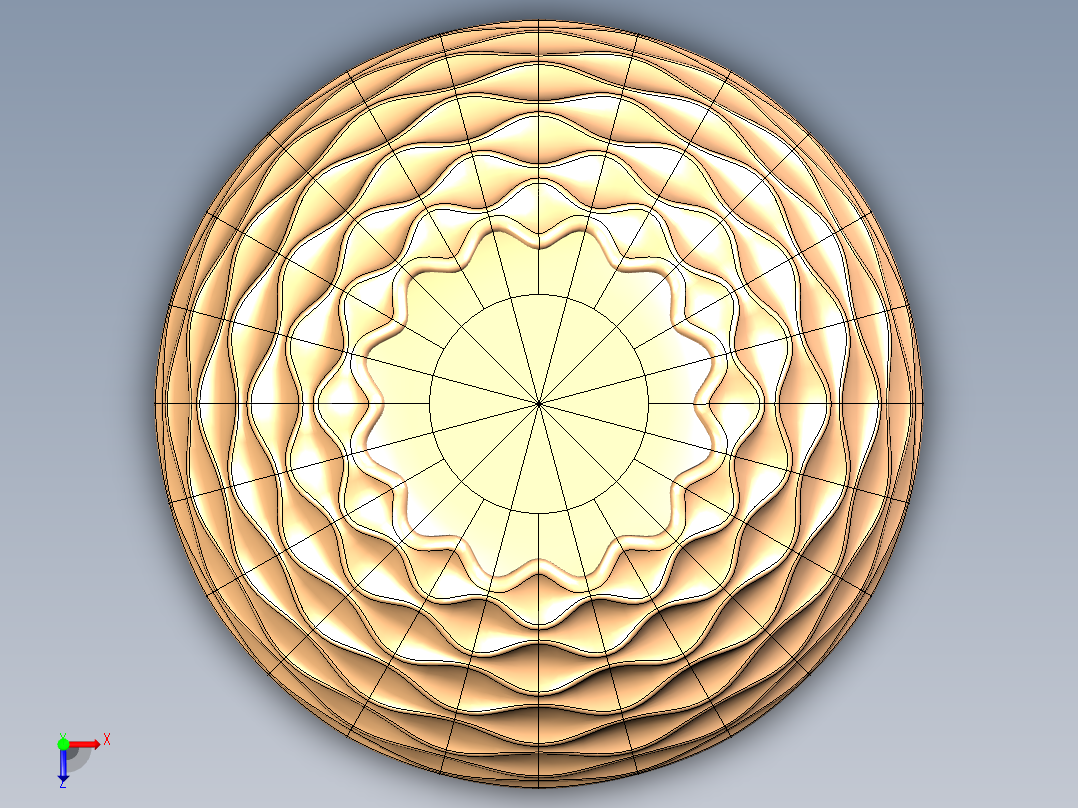 B3004618-浮雕波浪花瓶俯视图