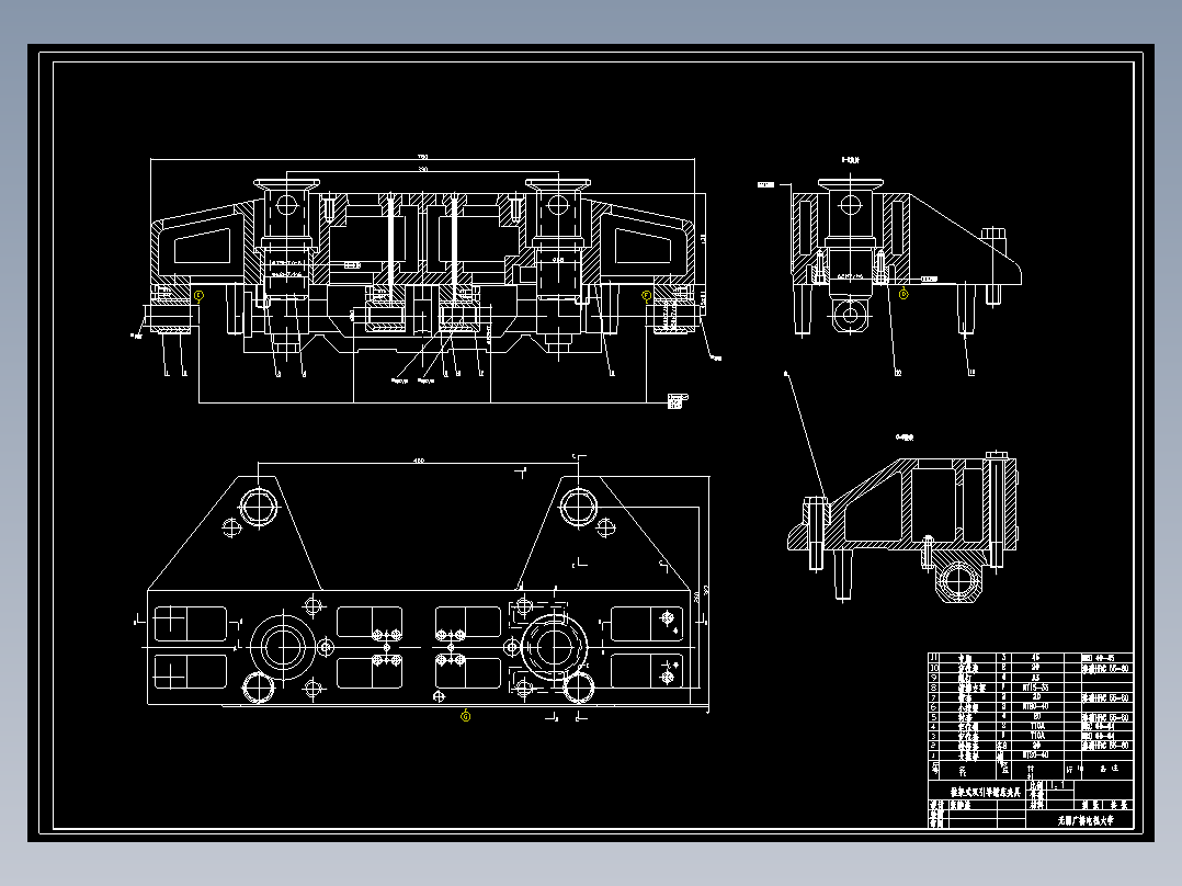 JX1150-溜板工艺极其挂架式双引导镗床夹具