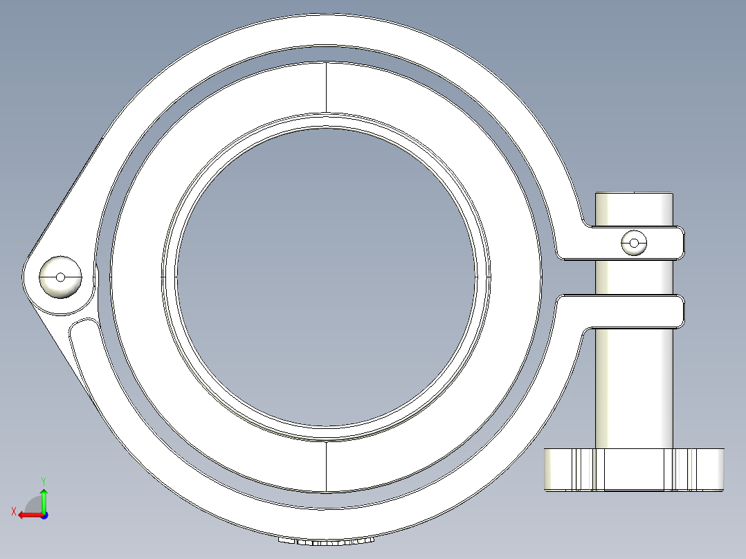 卡盘卡箍快接头卫生接头后视图