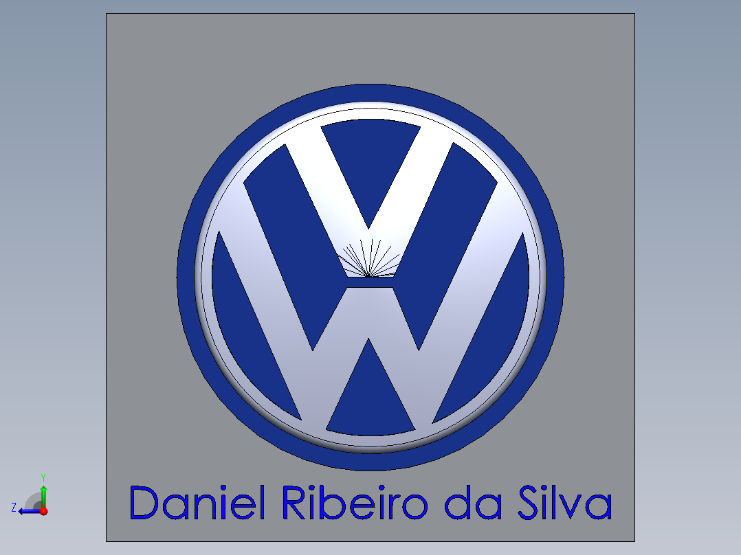 大众汽车的徽标右视图