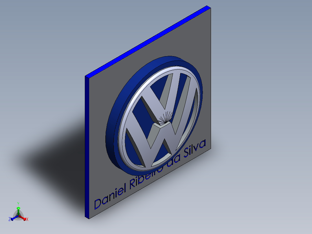 大众汽车的徽标正等轴测图