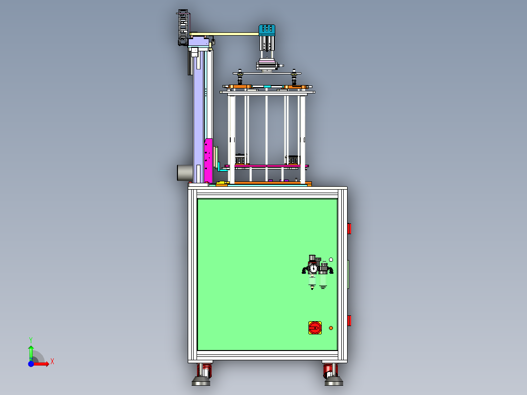 手机外壳压钢片机、自动装钢片机前视图