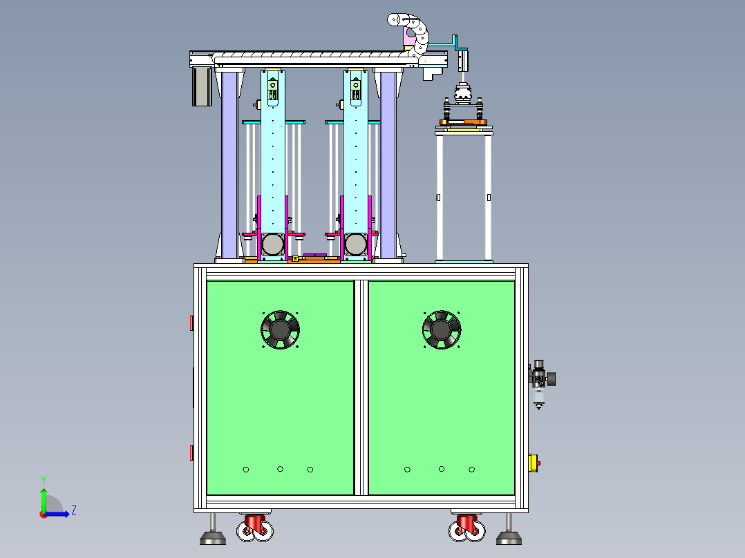 手机外壳压钢片机、自动装钢片机左视图