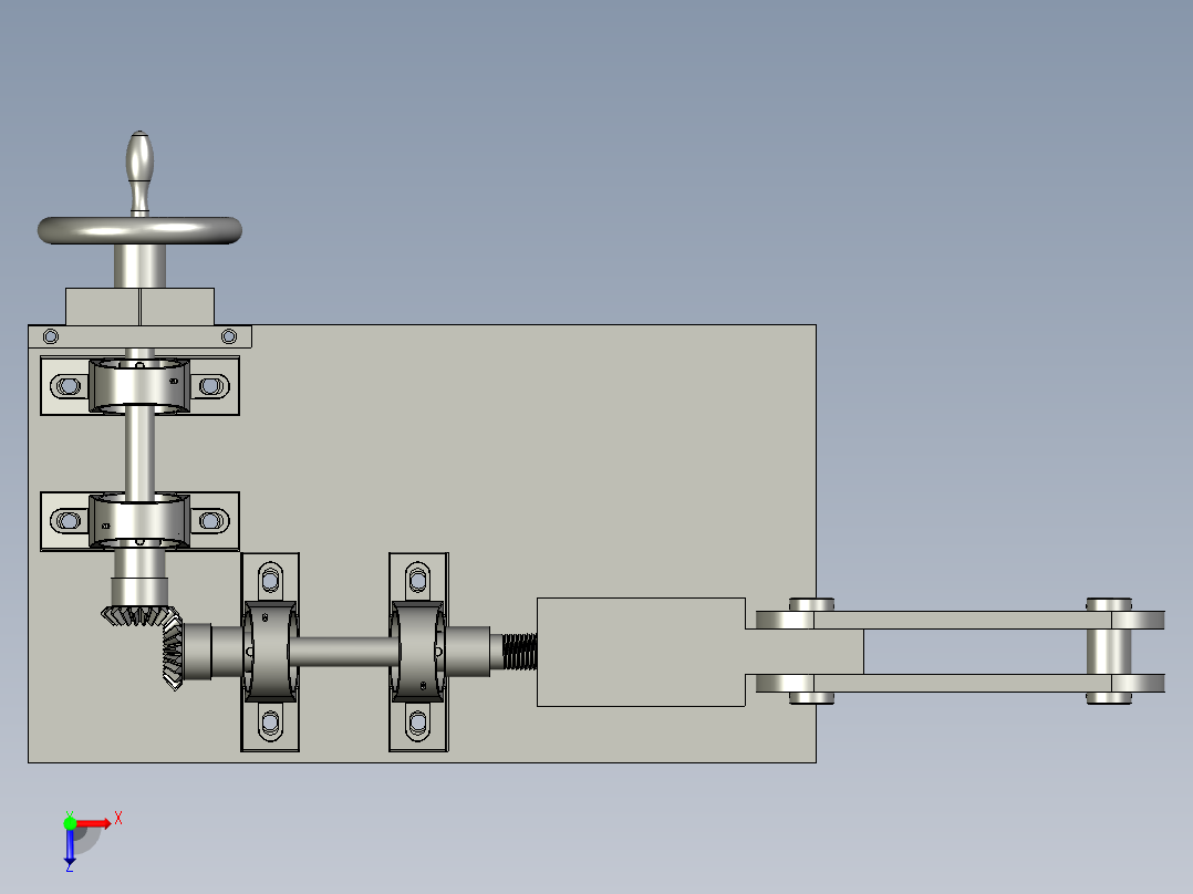挡料板高度调节装置俯视图