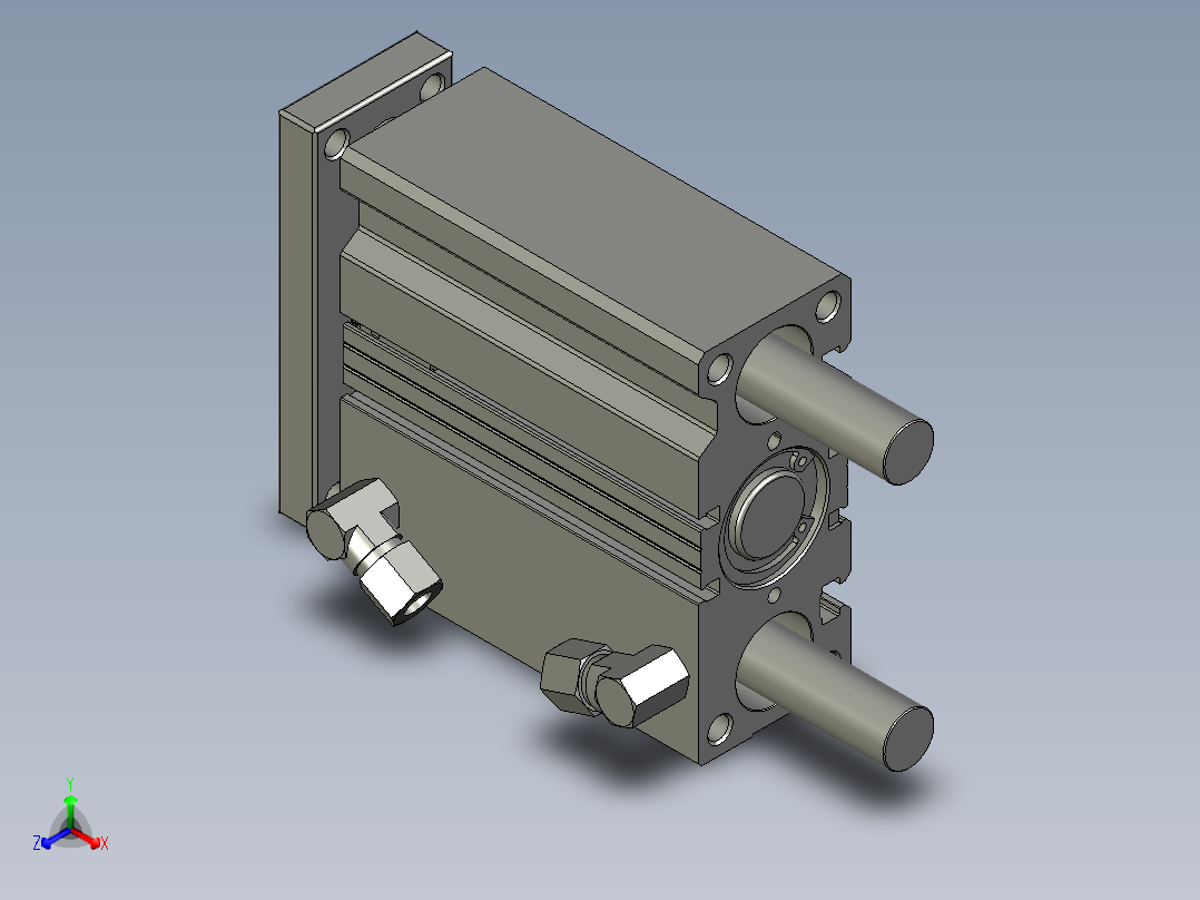 亚德客TC-L-32x75-S-GN-2(0)正等轴测图