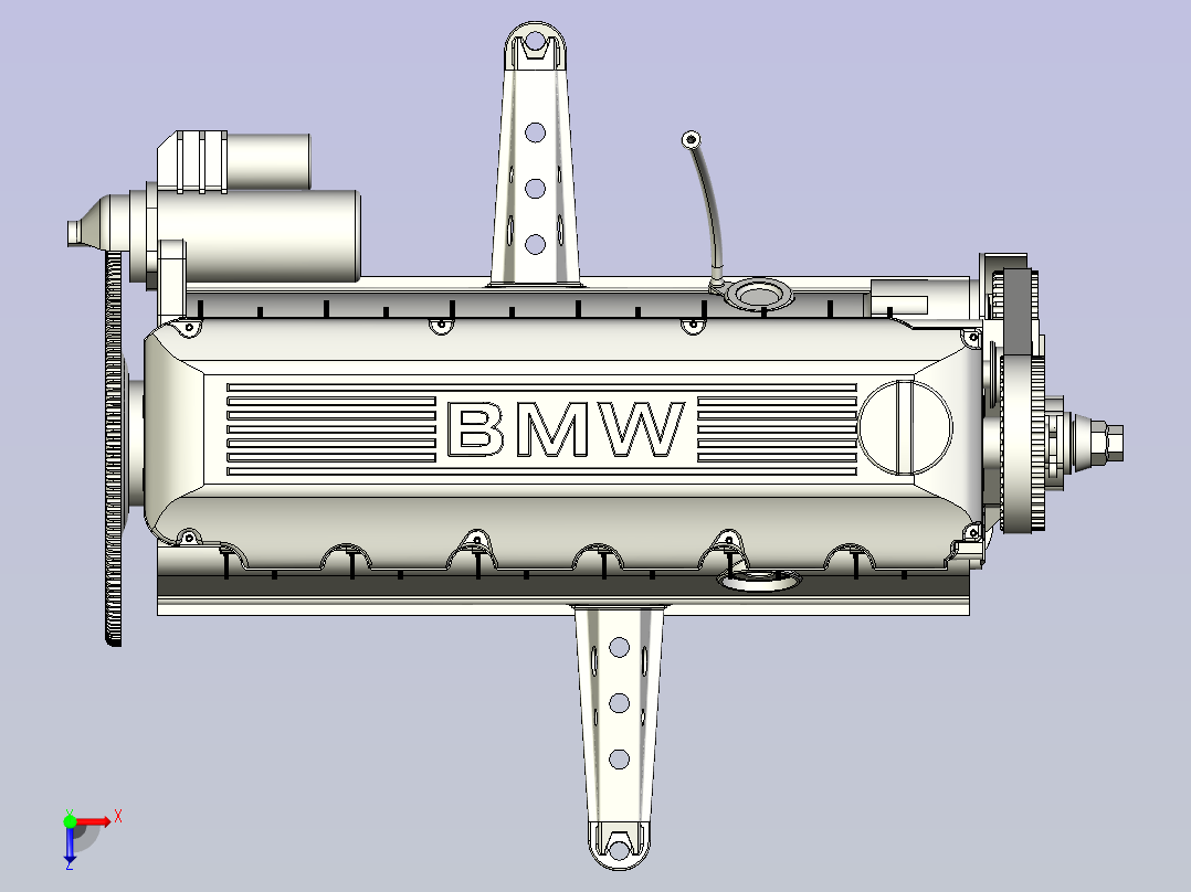 BMW宝马发动机3D数模图纸俯视图