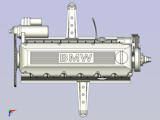BMW宝马发动机3D数模图纸俯视缩略图