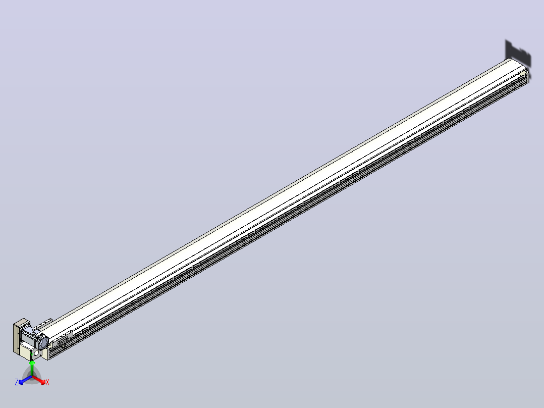 皮带直线轴半封闭可选导轨TPA-HNB-140D-120-L2750-LU-C-P40-N3正等轴测图