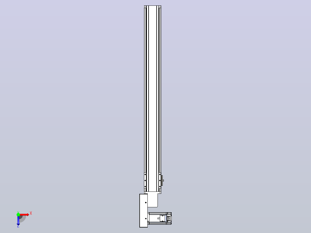 皮带直线轴半封闭可选导轨TPA-HNB-85S-90-L750-ML-C-P20-N3俯视图