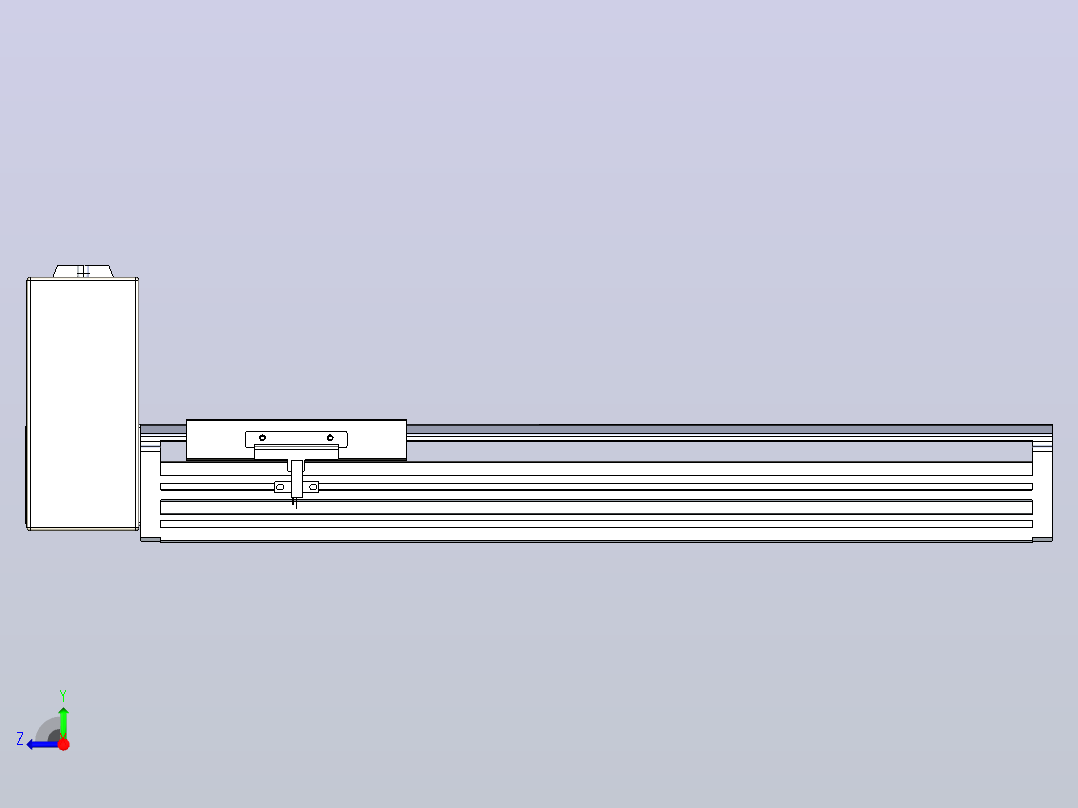 皮带直线轴半封闭可选导轨TPA-HNB-120D-110-L300-RU-Y-P40-N3右视图