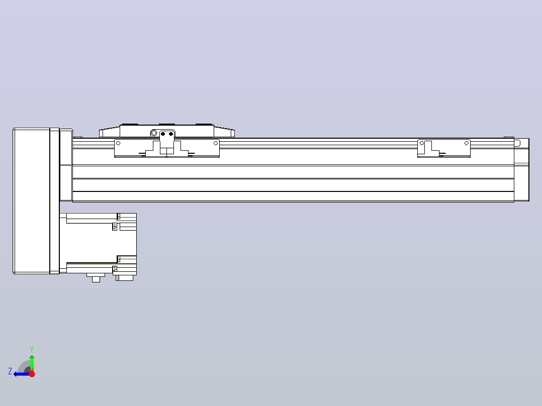 滚珠丝杠直线轴内置导轨TPA-GCR-80-1610C-L250-MP-M40-N3右视图