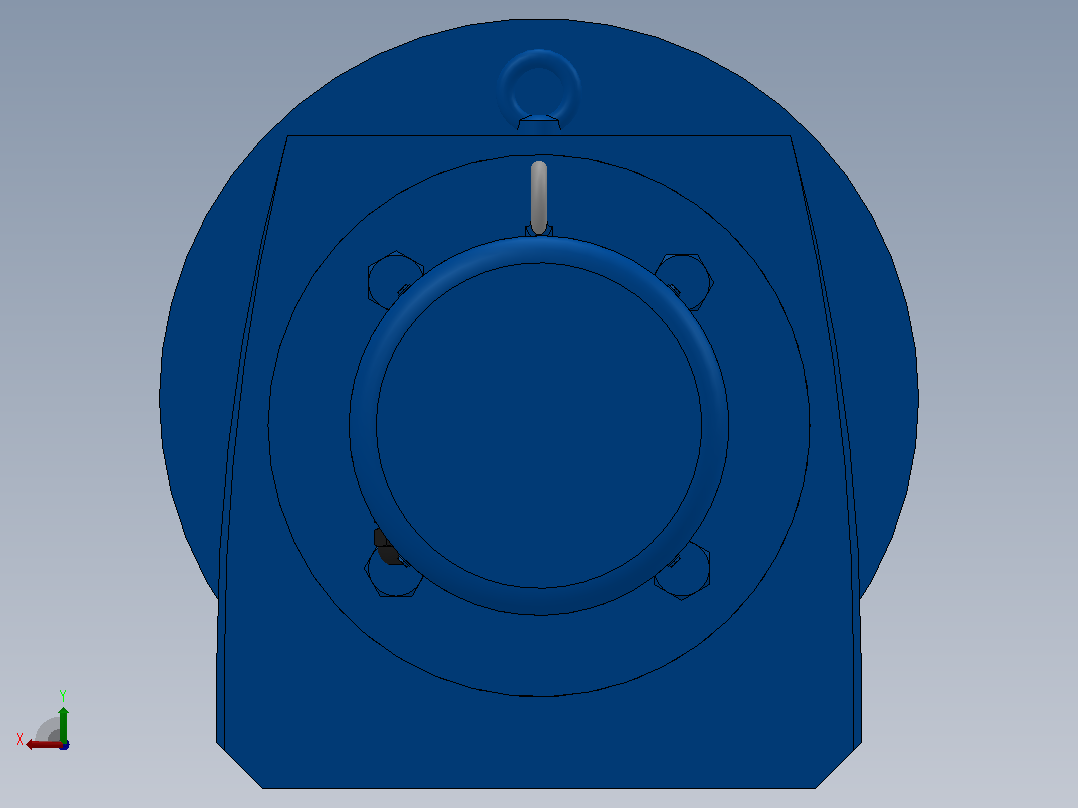 RF87法兰轴伸式安装斜齿轮减速机RF87-YVB0.25-8P-71-M1-0°-Φ350后视图