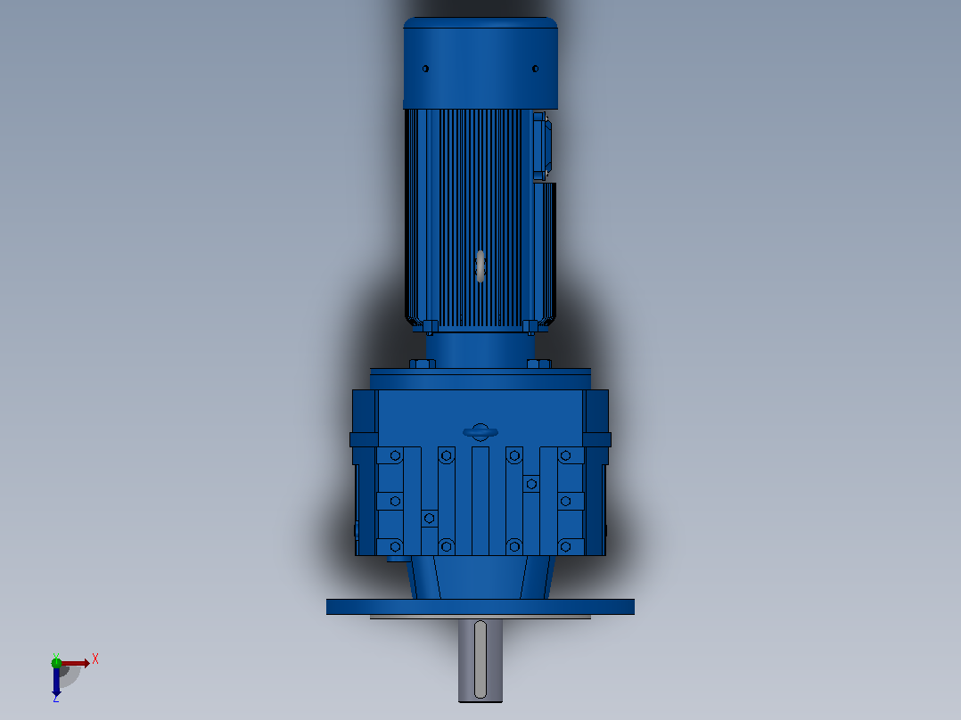 RF87法兰轴伸式安装斜齿轮减速机RF87-YVB0.25-8P-71-M1-0°-Φ350俯视图
