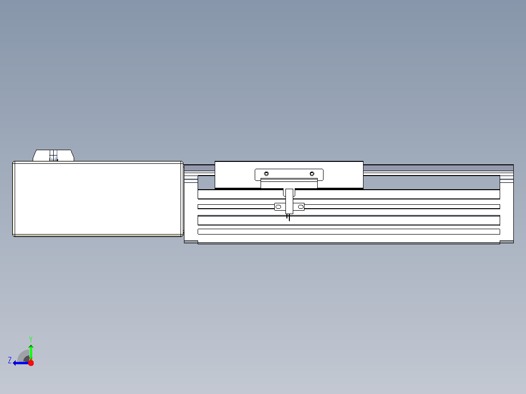 皮带直线轴半封闭可选导轨TPA-HNB-120D-110-L50-MR-Y-P40-N3右视图