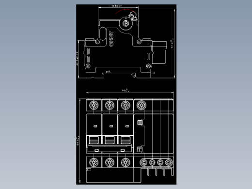 NXBFLE-32 3P&amp;N剩余电流动作断路器外形安装尺寸图202202