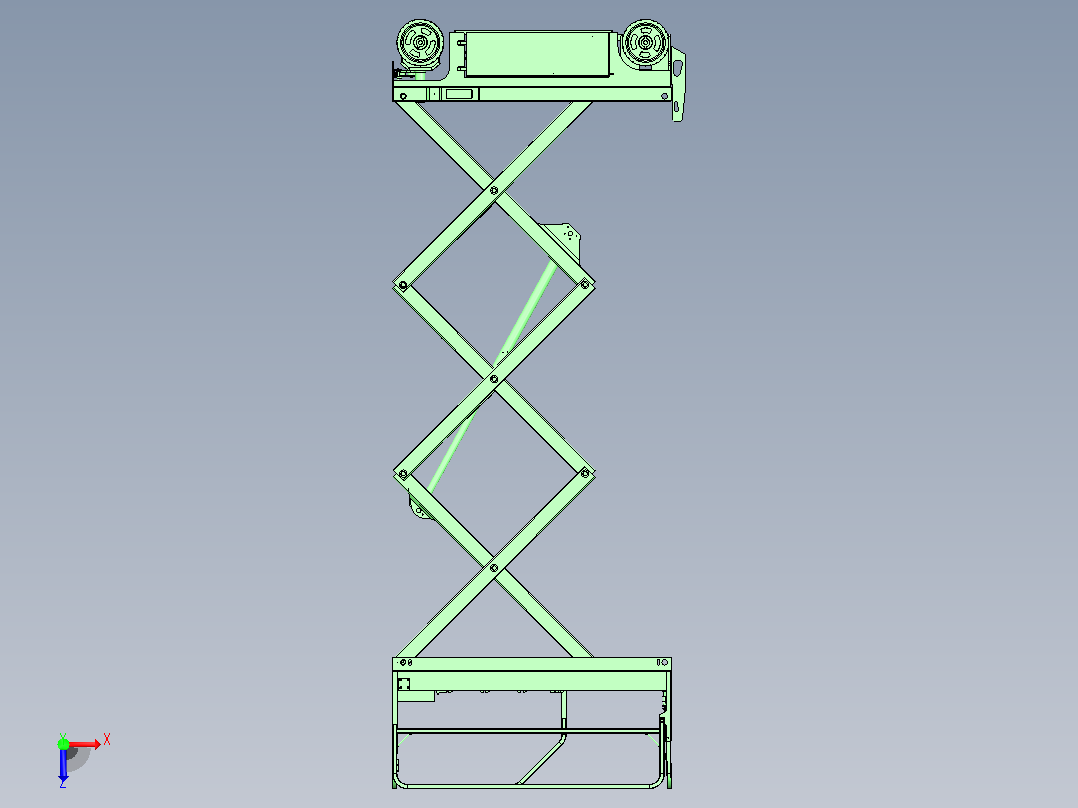 剪叉式高空作业车设计（SW+CAD+说明书）俯视图