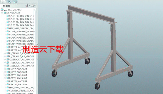 起重机龙门架机械模型3D模型缩略图