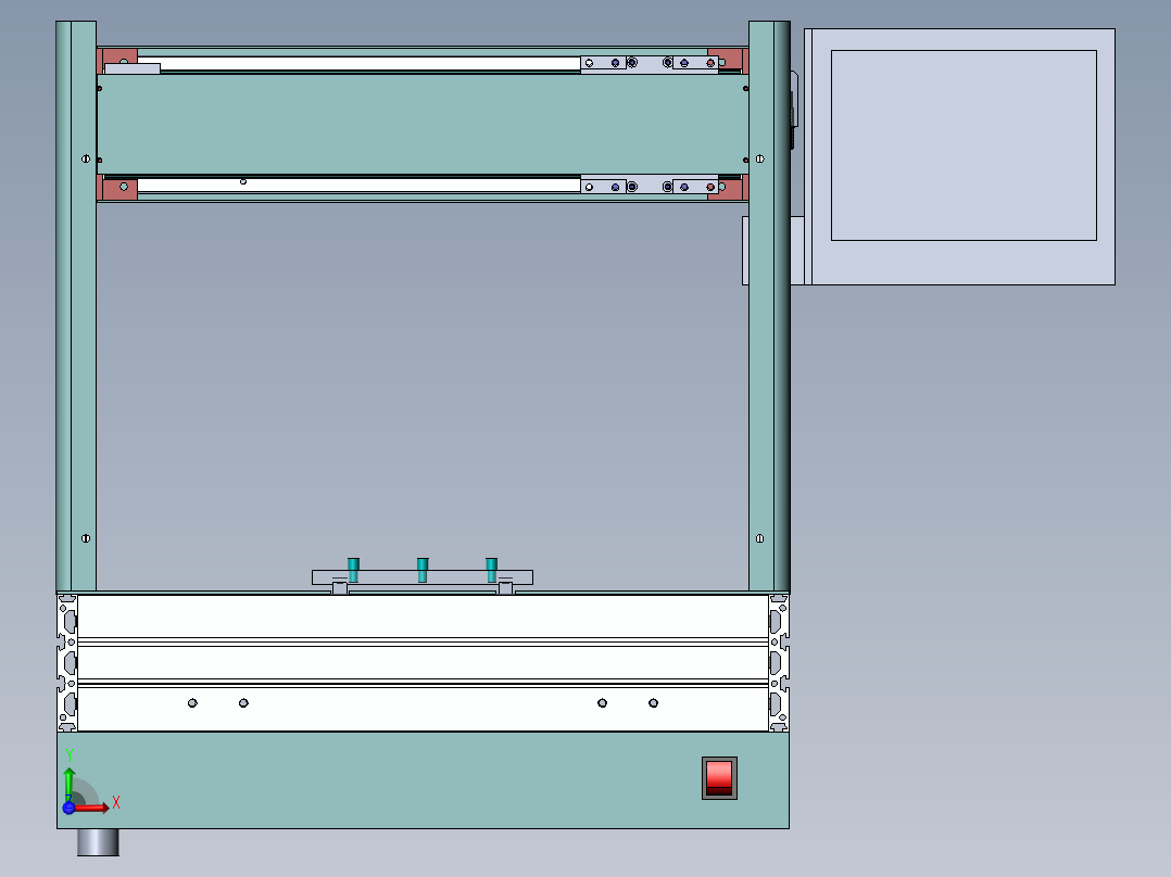 铣刀式分割机3D模型前视图