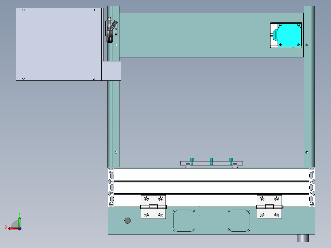 铣刀式分割机3D模型后视图