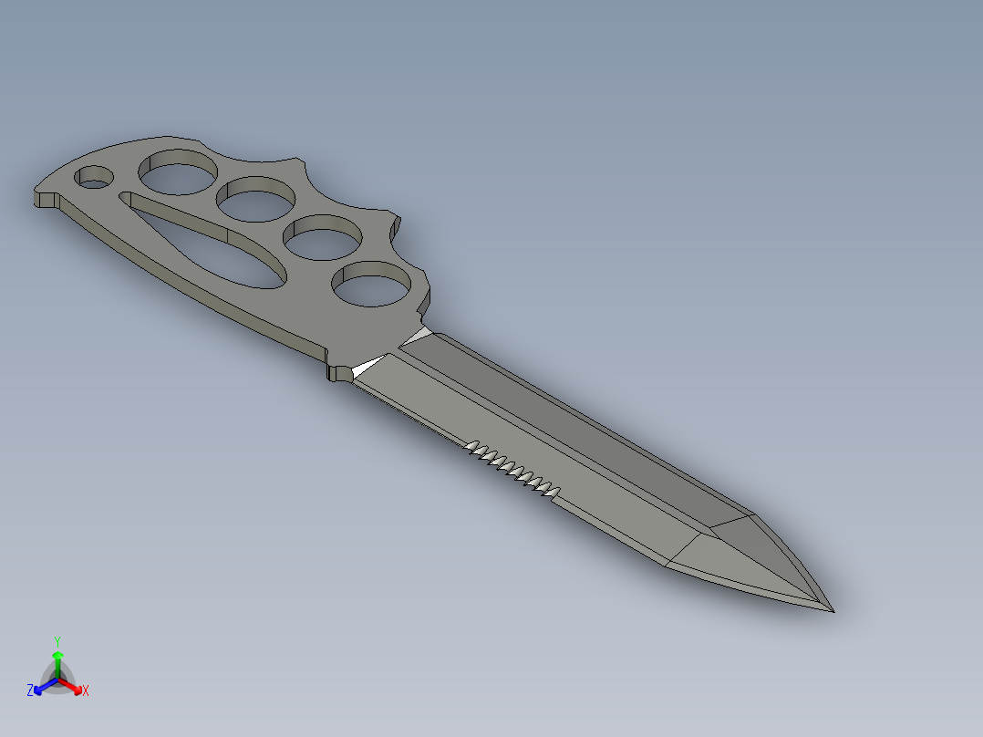 指虎匕首正等轴测图