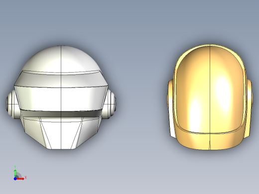 汽车头盔3D模型前视缩略图