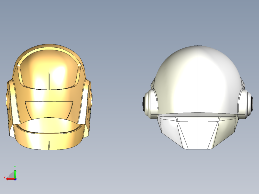 汽车头盔3D模型后视缩略图