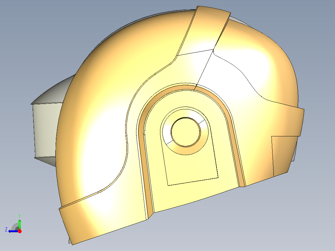 汽车头盔3D模型右视图