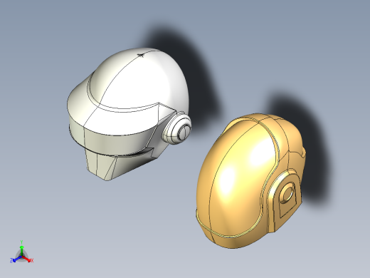汽车头盔3D模型正等轴测缩略图
