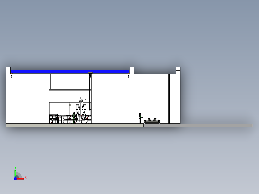 处理和粉末喷涂车间前视图