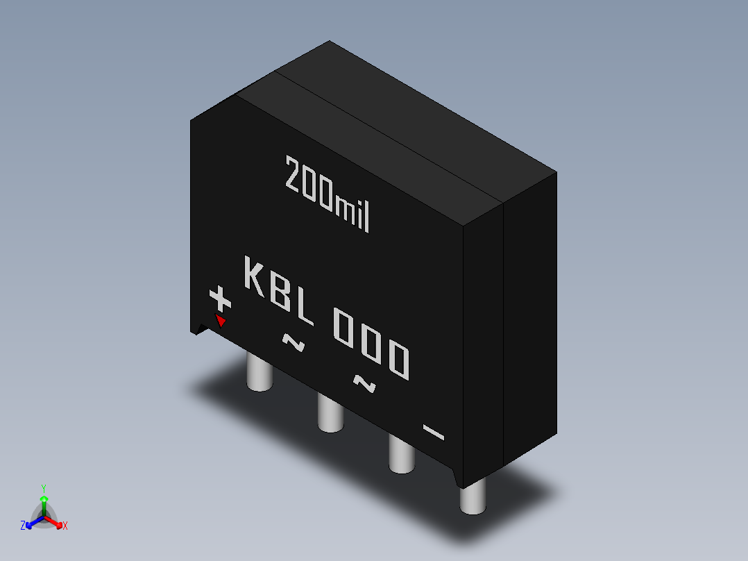 桥式整流器-KBL.SLDPRT正等轴测图