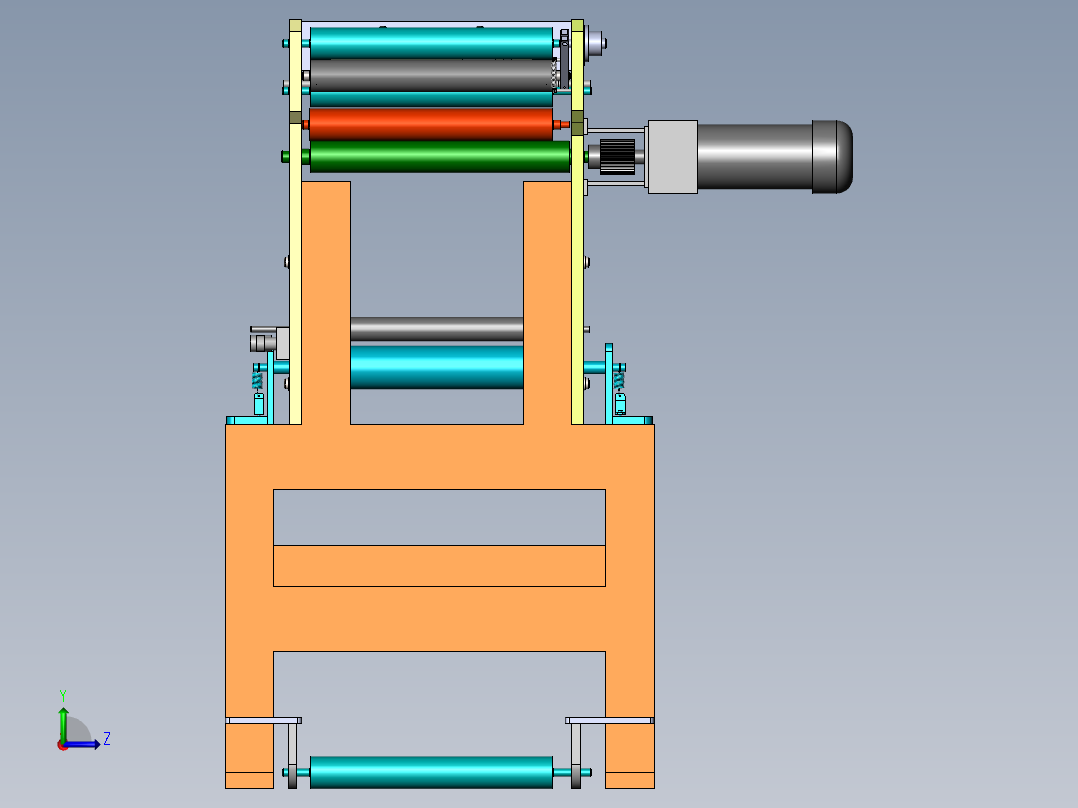 全自动成型灌装封口包装机中自动间隙式封口膜传送机构的设计【含CAD图纸、SW模型三维】左视图