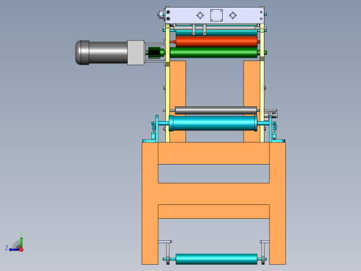 全自动成型灌装封口包装机中自动间隙式封口膜传送机构的设计【含CAD图纸、SW模型三维】右视缩略图