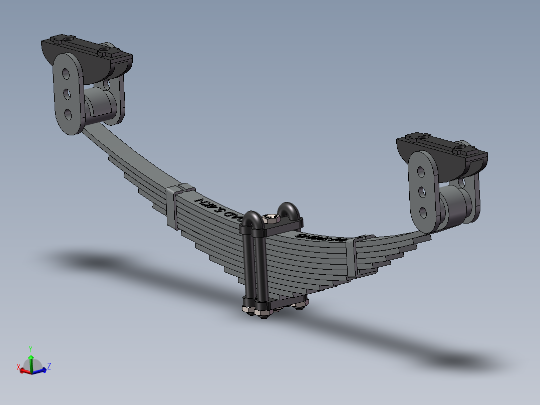 中型货车板簧悬架【含CAD图纸】