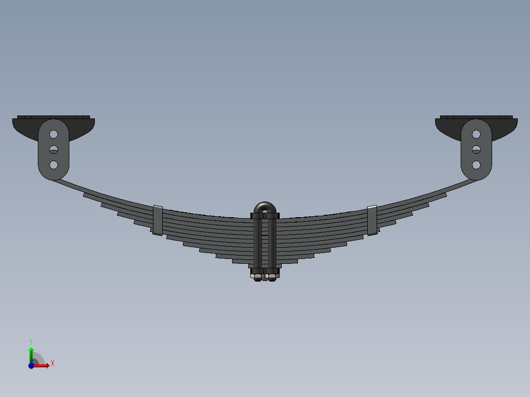中型货车板簧悬架【含CAD图纸】前视图