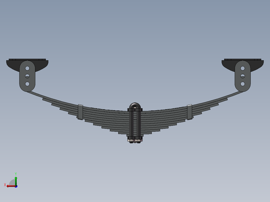 中型货车板簧悬架【含CAD图纸】后视图