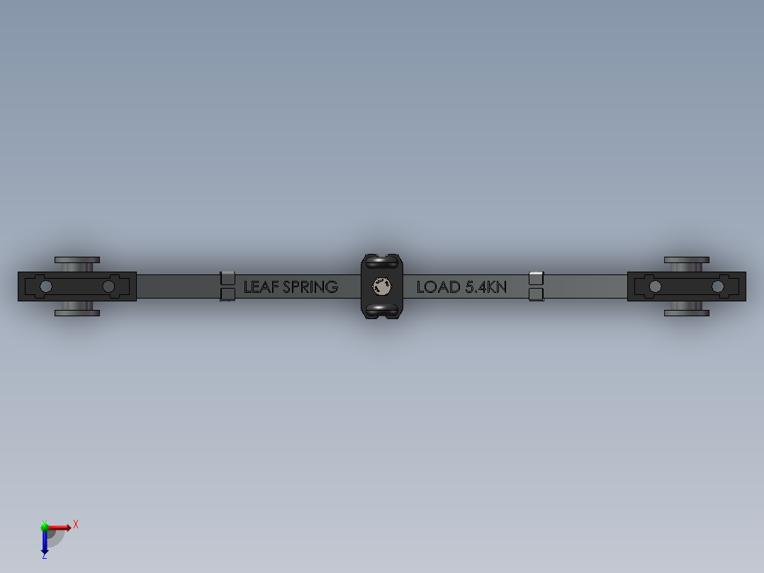 中型货车板簧悬架【含CAD图纸】俯视图