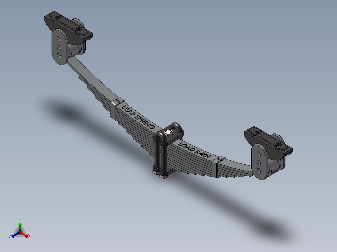 中型货车板簧悬架【含CAD图纸】正等轴测图