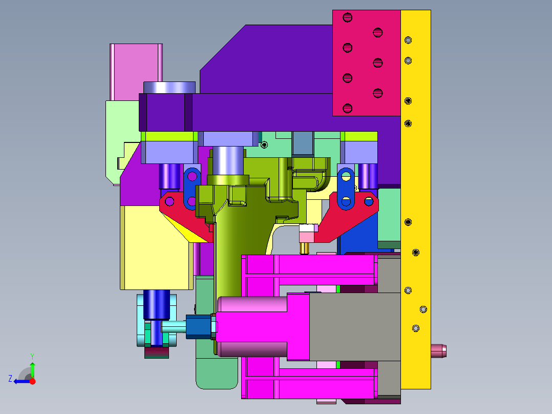 刹车卡钳缸孔加工工装右视图