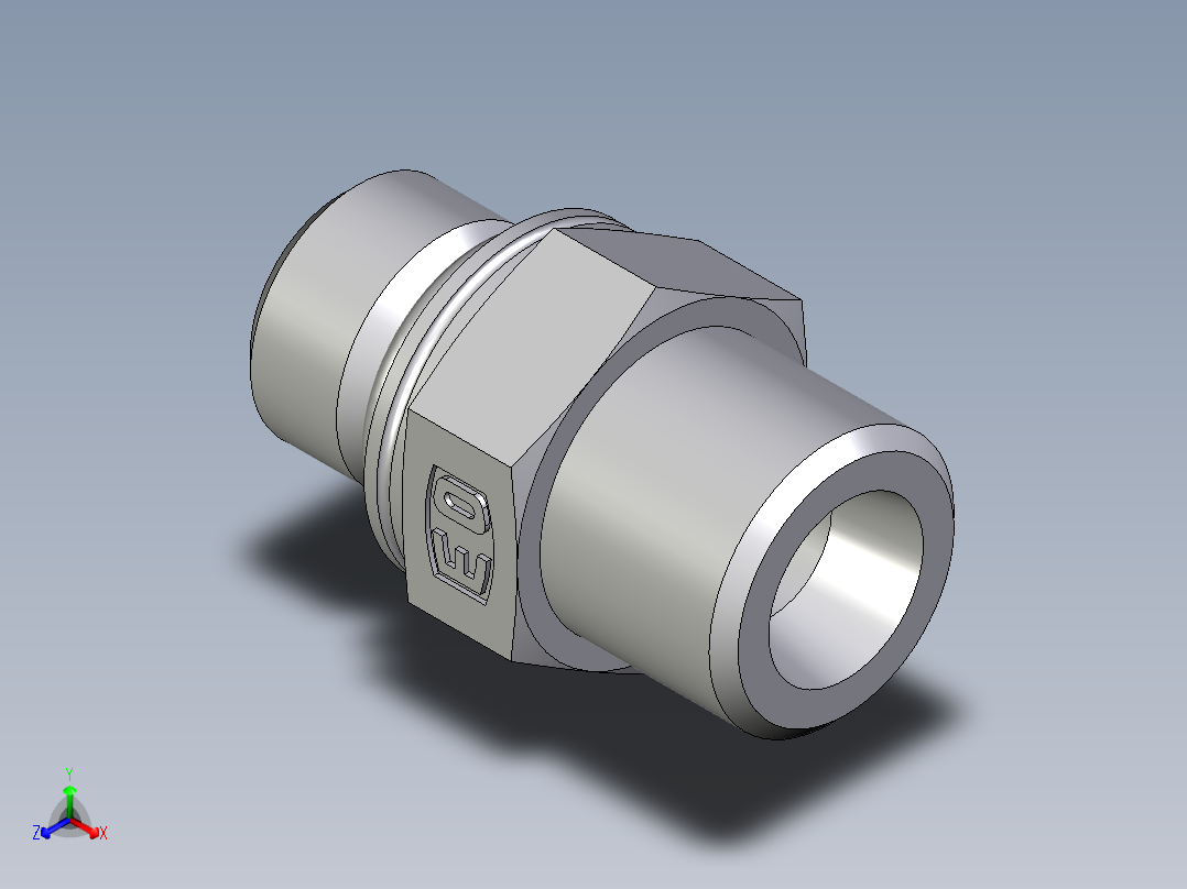 卡套式工业通用硬管接头EO_Male_Stud_connector_GEO08SMOMDCF正等轴测图