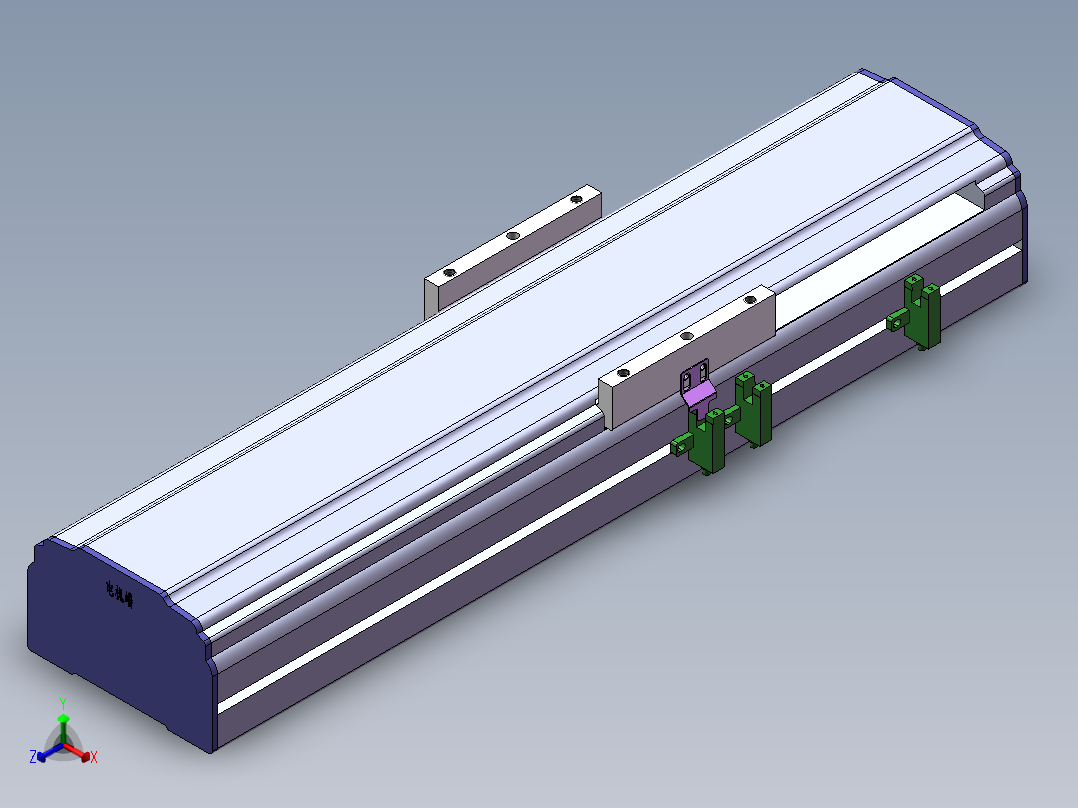 电动滑台模组SDM100内置模型正等轴测图